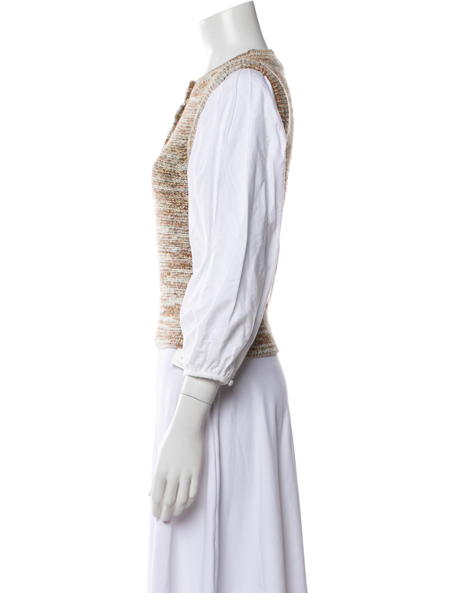 Veronica Beard Striped Crew Neck Crop Top